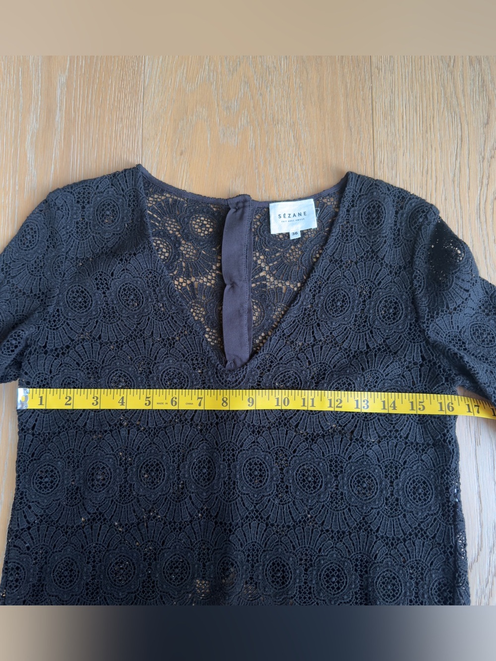 Sezane Black Lace Colette Blouse - FR 36 - Picture 5 of 8